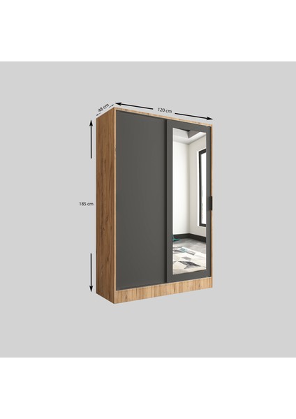 Aura Pine Portmanto Vestiyer Ayakkabılık Aynalı 2 Sürgü Kapaklı indirimleri