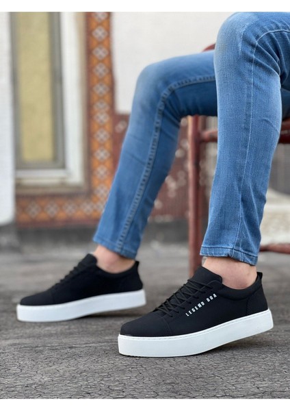 BA0104 Bağcıklı Nubuk Spor Klasik Siyah Erkek Ayakkabı