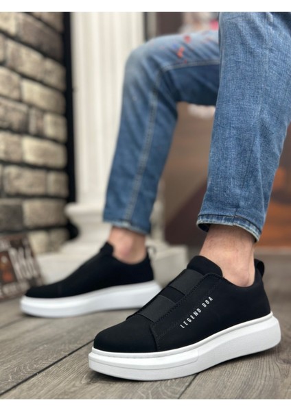 BA0307 Boa Kalın Yüksek Taban Çift Bant Siyah Beyaz Erkek Ayakkabı fiyatları