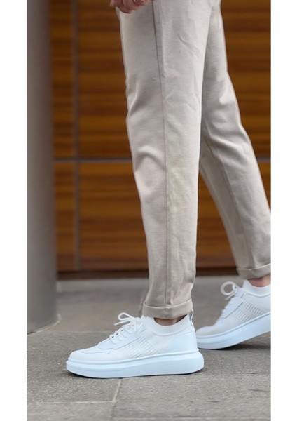 BA0812 Özel Örme Triko Tarz Beyaz Renk Spor Ayakkabı modelleri