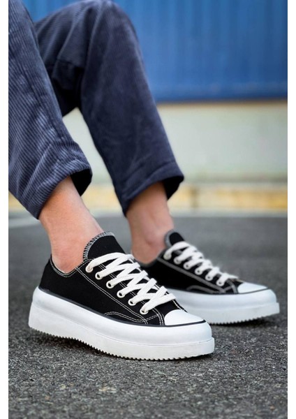 Erkek Spor Ayakkabı Kısa Siyah Keten Beyaz Yüksek Taban Spor Ayakkabı fırsatları