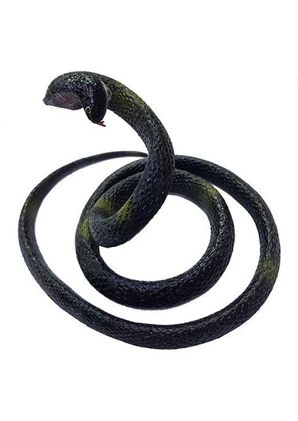 Siyah Renk Gerçekçi Kobra Model Silikon Yumuşak Yılan 80 cm (4767) - ARS8512-9293