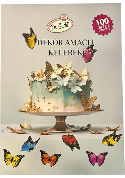 Dekor Amaçlı Kelebek Pasta Süsü 100 Adet