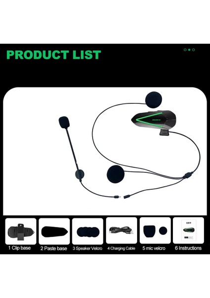 Motosiklet Kask Kulaklık C60 2x ,100METRE 2 Cihaz Bağlanabilme Özellikli Interkom LED Işıklı
