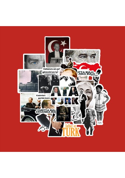 Atatürk Sticker Paketi -Bullet Journal - Ajanda - Planner - Defter - Laptop Etiket Çıkartma Çok Renkli 10 x 15 Paket Boyutu 3 x 5 cm Stickerlar Paket Içeriği 25 Adet Dadi Ramba