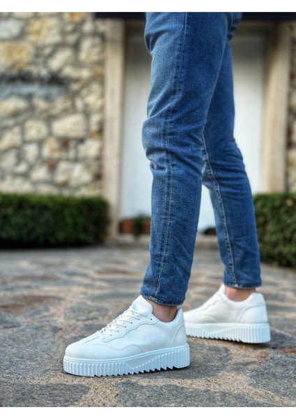 BA0802 Boa Beyaz Yüksek Taban Erkek Günlük Ayakkabı modelleri