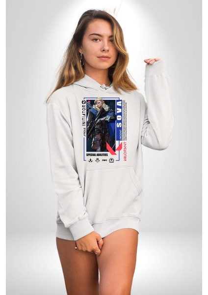 Sova Öncü Karakter Kadın Erkek Baskılı Üç Iplik Beyaz Kapüşonlu Hodie Sweatshirt fiyatları