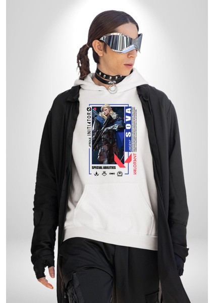 Sova Öncü Karakter Kadın Erkek Baskılı Üç Iplik Beyaz Kapüşonlu Hodie Sweatshirt modelleri