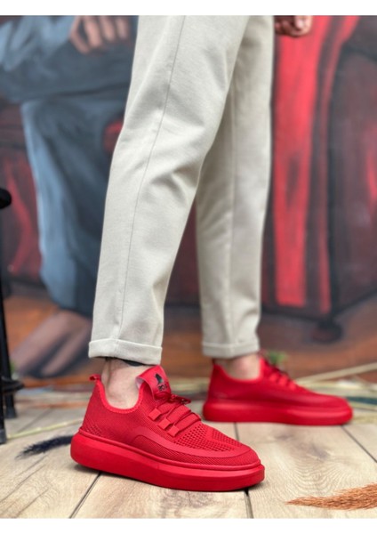 BA0375 Özel Örme Triko Tarz Kırmızı Renk Spor Ayakkabı fiyatları