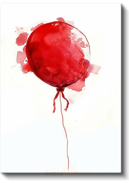 Kırmızı Balon - Suluboya Efektli Uçuş Kanvas Tablo fiyatları