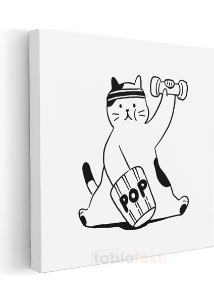 Sporcu Kedi - Sağlıklı Yaşam Kanvas Tablo modelleri
