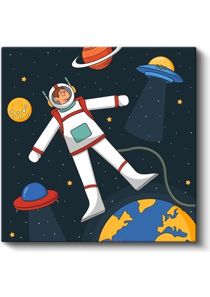 Uzay Yolculuğu - Gezegenlerin Arasında Astronot Kanvas Tablo fiyatları