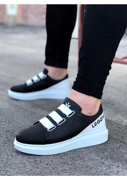 Kömen WG029 Siyah Beyaz Kalın Taban Casual Erkek Ayakkabı fiyatları