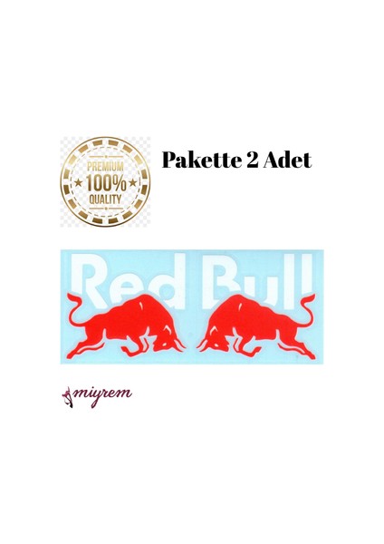 Oto Aksesuar-Redbull Beyaz Yazı Sticker -15 x 7 cm