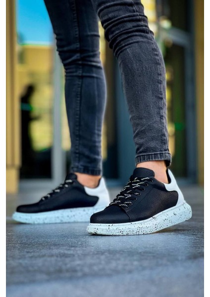 Erkek AYAKKABIKB-X500 Kuback Siyah Beyaz Yüksek Taban Bağcıklı Günlük Erkek Ayakkabı fiyatları