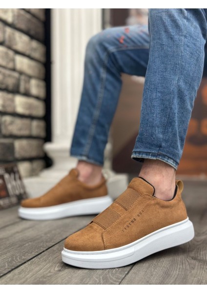 BA0307 Boa Kalın Süet Yüksek Taban Çift Bant Taba Beyaz Erkek Ayakkabı fiyatları