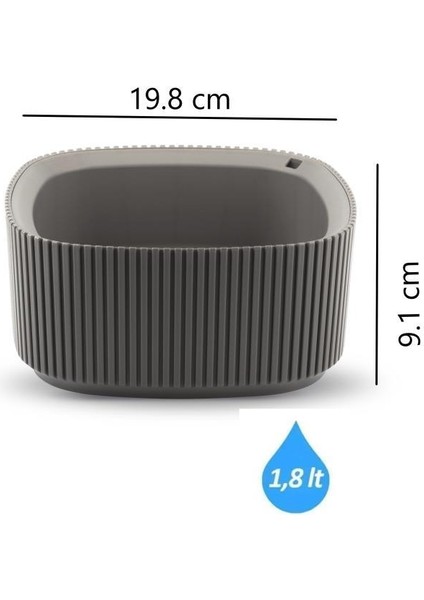 KRS-248 Pera Dekoratif Aranjman Kaktus Sukulent Saksı 1.8 Litre No 2