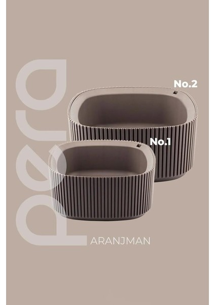 KRS-248 Pera Dekoratif Aranjman Kaktus Sukulent Saksı 1.8 Litre No 2