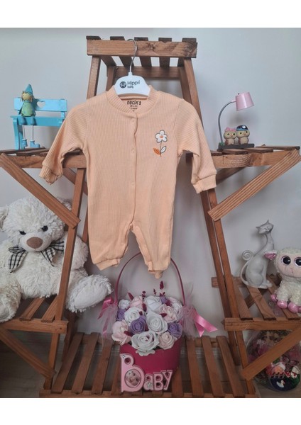 Çiçek Desenli Kız Bebek Tulum