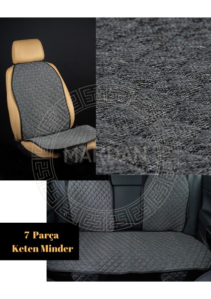 Oto Koltuk Kılıfı 7 Parça Keten fırsatları