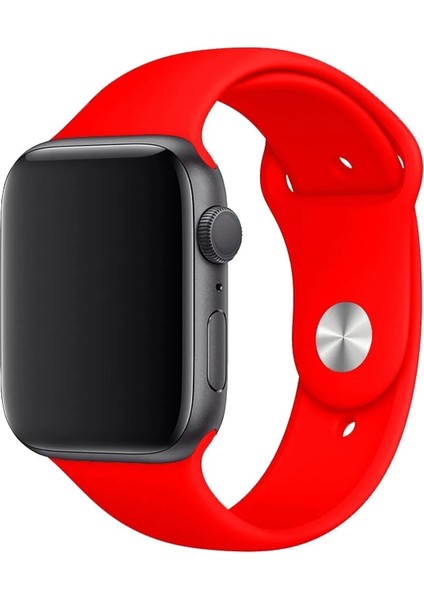 Apple Watch Serisi 1 2 3 4 5 6 7 Se 8 9 10 Uyumlu Kordon 42MM/44MM/45MM Silikon Spor Kayış