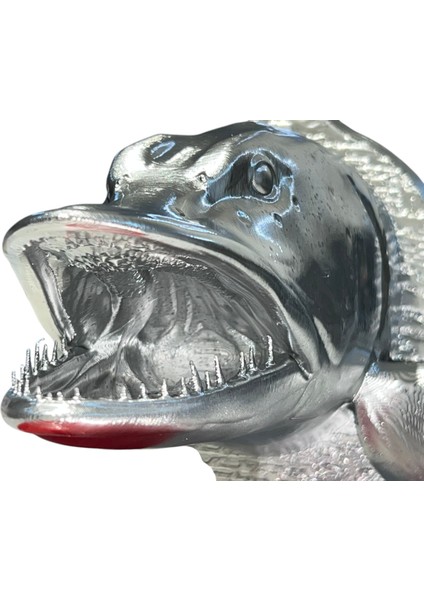 Turna Kafası Duvar Tablosu Pike Fishing Balıkçılık Metalik 17X17X17 Abs Malzeme modelleri