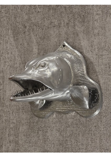 Turna Kafası Duvar Tablosu Pike Fishing Balıkçılık Metalik 17X17X17 Abs Malzeme fırsatları