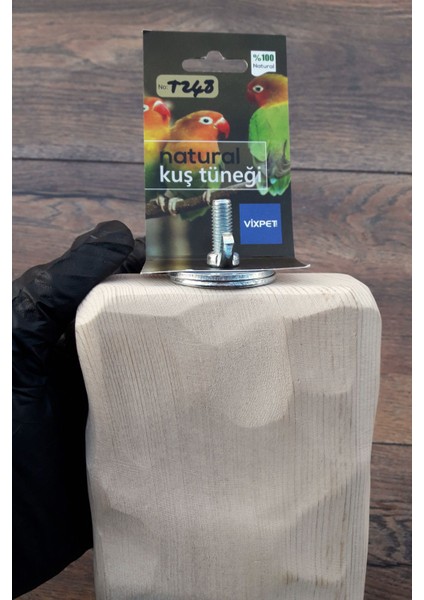 Yontulmuş Papağan Stand Tüneği 17 cm | Macaw, Kakadu, Jako, Amazon, Eklektus, Alex, Kayık, Konur, Sultan, Monk, Lori - T248