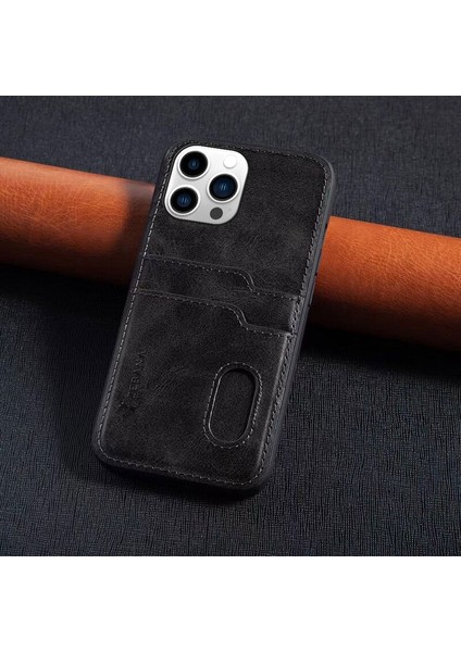 Apple iphone 13 Pro Max Uyumlu Zebana Kartlıklı Pu Deri Kılıf