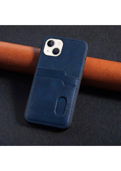 Apple iphone 15 Uyumlu Zebana Kartlıklı Pu Deri Kılıf