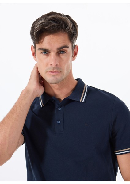 Polo Yaka Düz Lacivert Erkek T-Shirt ACE091252344_LAC
