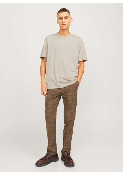 Bisiklet Yaka Bej Erkek T-Shirt 12217167_JPRBLUARCHIE Ss Tee Crew N