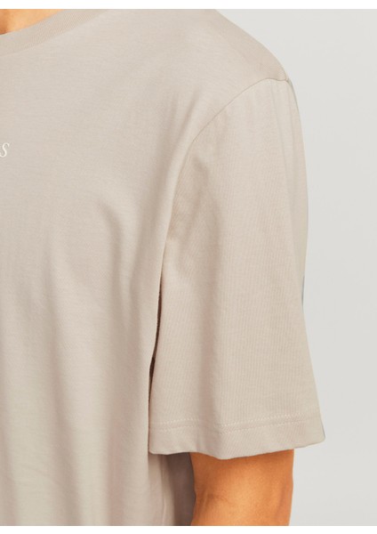 Bisiklet Yaka Bej Erkek T-Shirt 12217167_JPRBLUARCHIE Ss Tee Crew N fırsatları