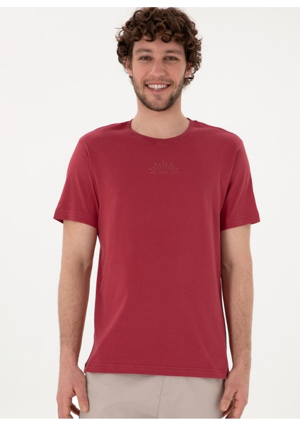 Bisiklet Yaka Kırmızı Erkek T-Shirt Lenhar
