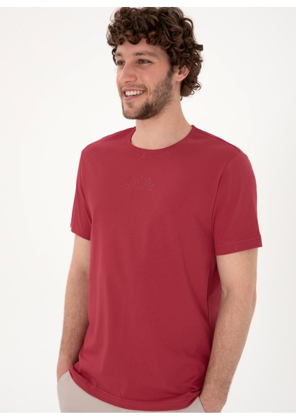 Bisiklet Yaka Kırmızı Erkek T-Shirt Lenhar