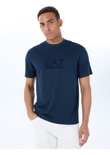 Bisiklet Yaka Lacivert Erkek T-Shirt Traın Lux Tee