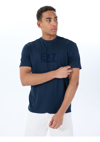 Bisiklet Yaka Lacivert Erkek T-Shirt Traın Lux Tee modelleri