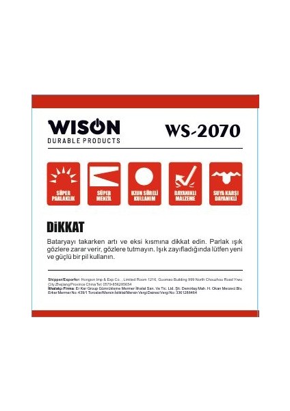 Wıson Wison Ws-2070 2000 Lümen 30 Watt Profesyonel Kafa Lambası fiyatları