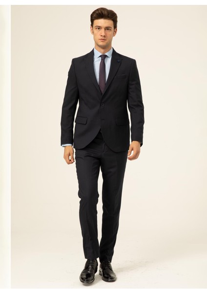 Normal Bel Slim Fit Lacivert Erkek Takım Elbise TK1000600259 fırsatları