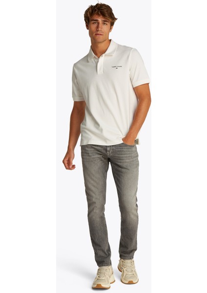 Ekru Erkek Polo T-Shirt DM0DM20914YBL Tjm Reg Lınear Polo