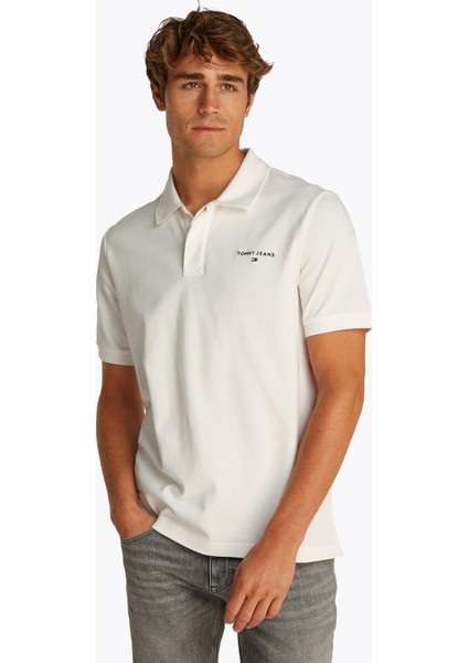 Ekru Erkek Polo T-Shirt DM0DM20914YBL Tjm Reg Lınear Polo