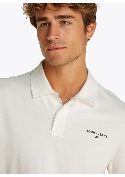 Ekru Erkek Polo T-Shirt DM0DM20914YBL Tjm Reg Lınear Polo