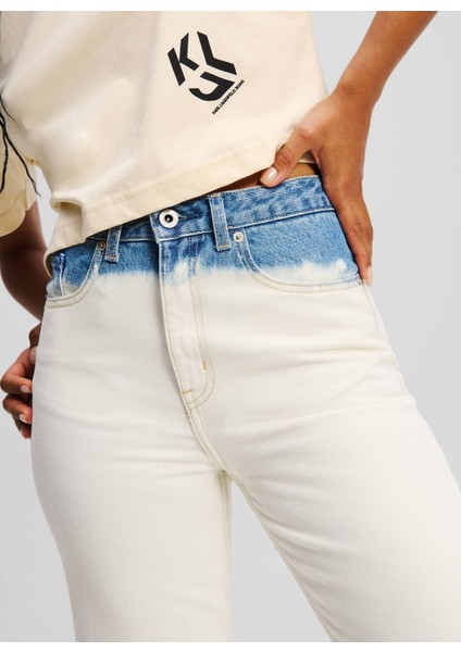 Karl Lagerfeld Jeans Yüksek Bel Düz Paça Normal Beyaz Kadın Denim Pantolon A2W10035 modelleri
