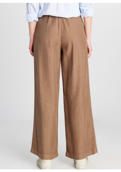 Yüksek Bel Relaxed Deve Tüyü Kadın Pantolon W2510473211-BOL Paça Tencel Pantolo