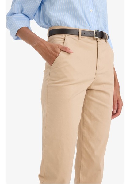 Carrot Fit Gabardin Kemerli Pantolon Cepli Yüksek Bel D7413AX25SM