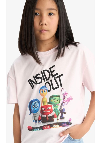 Kız Çocuk Inside Out Relax Fit Bisiklet Yaka Kısa Kollu Tişört E1926A825SM