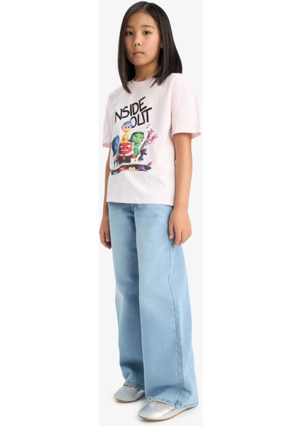 Kız Çocuk Inside Out Relax Fit Bisiklet Yaka Kısa Kollu Tişört E1926A825SM