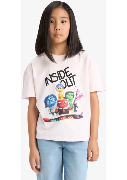 Kız Çocuk Inside Out Relax Fit Bisiklet Yaka Kısa Kollu Tişört E1926A825SM