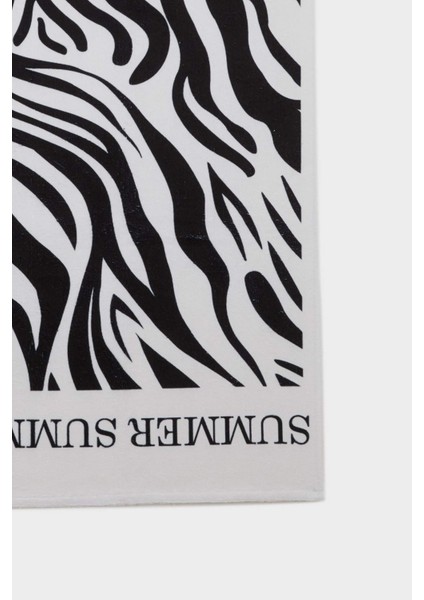Kadın Zebra Desenli Pamuklu Plaj Havlusu C1161AX25SM fiyatları