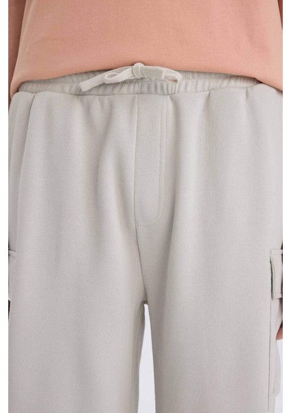 Regular Fit Beli Bağcıklı Kargo Cepli Şort D9494AX25SM